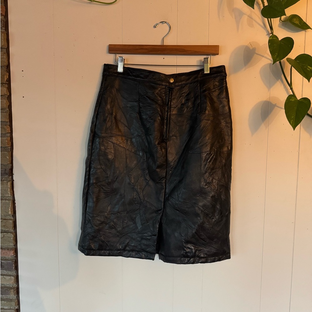 Leather Patchwork Skirt - image 2